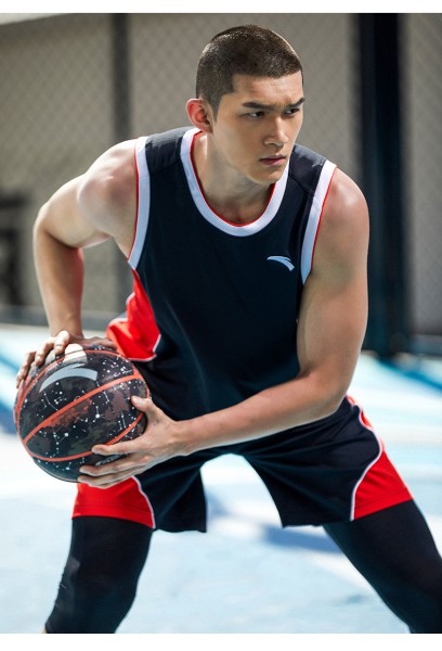 安踏吸湿速干科技篮球套装男春比赛训练套装纯色球衣球服商场同款