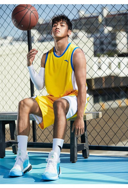 安踏吸湿速干科技篮球套装男春比赛训练套装纯色球衣球服商场同款