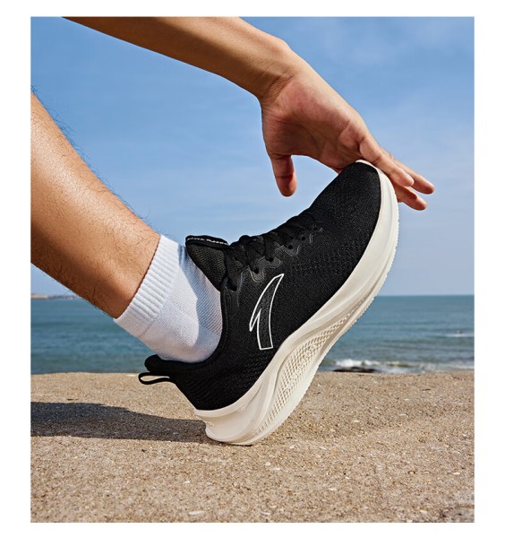 安踏一体织轻质跑步鞋男夏季飞织慢跑鞋休闲运动鞋软底男鞋