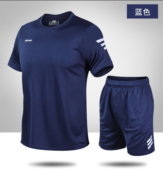 回力（Warrior）回力运动套装男夏季透气速干短袖短裤跑步篮足球服训练服饰两件套
