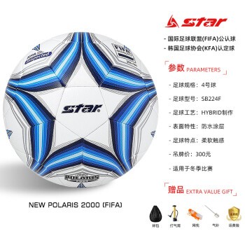 世达（star）STAR世达世达2000/1000机缝训练4号5号成人标准比赛英超足球 SB224F