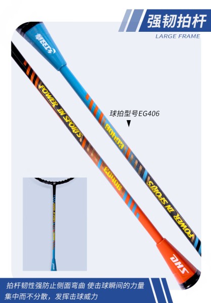 红双喜DHS羽毛球拍对拍复合碳素羽拍套装EG406/402已穿线含羽毛球手胶