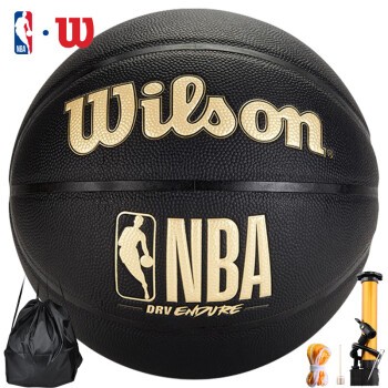 威尔胜（Wilson）NBA比赛篮球7号成人儿童PU篮球防滑耐磨比赛训练PU篮球黑金