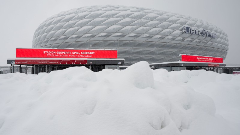 受暴雪影响，拜仁慕尼黑对阵柏林联合一役将延期进行