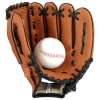 华诗孟 棒球手套儿童青少年成人棒球手套装备大学生体育课垒球内野投捕手手套 M码 棕色带1个软式棒球