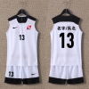 2k球衣定制 2K球衣定制耐高双面篮球服套装男女美式学生运动背心训练队服速干 白黑色2K+ logo XL身高(165-170)