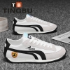 廷步（TINGBU）品牌男鞋2023春季新款休闲板鞋男士运动跑步鞋软底增高老爹鞋 白黑色 40