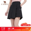 骆驼（CAMEL）短裤女子薄款宽松透气口袋训练跑步网球运动百褶梭织裤裙 JC3225L2002 黑色 M