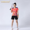 伊蒂格世（YDIIGOSS）羽毛球服女套装夏季 速干网球乒乓球服男比赛运动短袖T恤上衣 橙色（女款套装） M