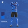 KELME /卡尔美足球服套装男比赛球服个性定制短袖球衣透气训练服 彩蓝 XL